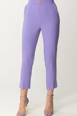 Elisabetta Franchi Pantaloni con Logo In Vita e SpacchettiIRIS