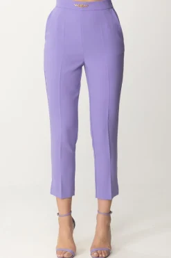 Elisabetta Franchi Pantaloni con Logo In Vita e SpacchettiIRIS