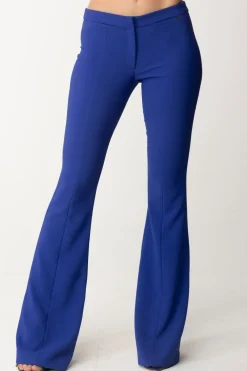 Elisabetta Franchi Pantaloni a Zampa In CrepeBLUE INDACO