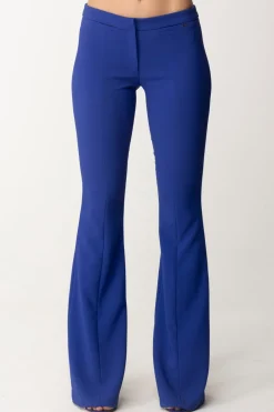 Elisabetta Franchi Pantaloni a Zampa In CrepeBLUE INDACO