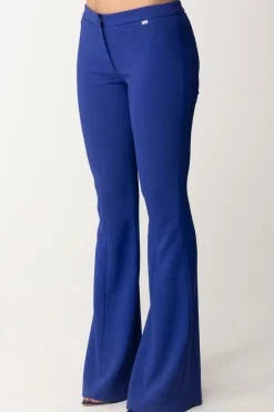 Elisabetta Franchi Pantaloni a Zampa In CrepeBLUE INDACO