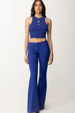 Elisabetta Franchi Pantaloni a Zampa In CrepeBLUE INDACO
