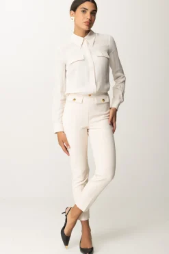 Elisabetta Franchi Pantaloni Dritti con Fascione con LogoBURRO