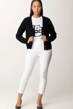 Elisabetta Franchi Pantaloni Dritti In Tessuto TecnicoAVORIO