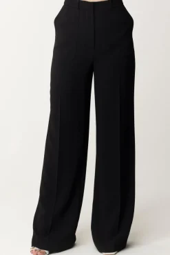 Elisabetta Franchi Pantaloni Gamba Dritta con PiegaNERO