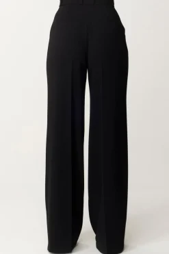 Elisabetta Franchi Pantaloni Gamba Dritta con PiegaNERO