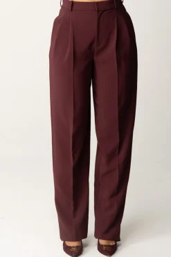 Elisabetta Franchi Pantaloni Classici con Doppia PincesROUGE NOIR