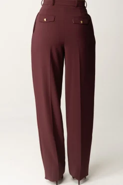 Elisabetta Franchi Pantaloni Classici con Doppia PincesROUGE NOIR