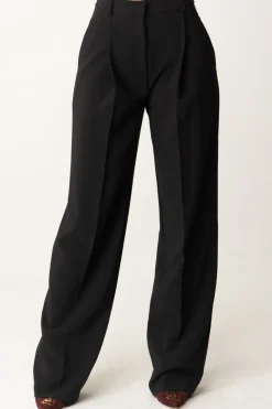Elisabetta Franchi Pantalone Gamba Dritta con PincesNERO