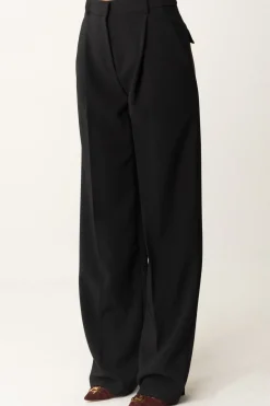 Elisabetta Franchi Pantalone Gamba Dritta con PincesNERO