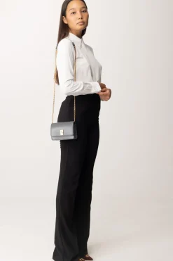 Elisabetta Franchi Pantaloni Flared con Logo In VitaNERO