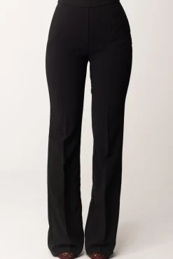 Elisabetta Franchi Pantaloni Flared con Logo In VitaNERO