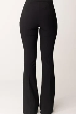 Elisabetta Franchi Pantaloni In Crepe Stretch con Morsetto In VitaNERO