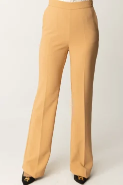 Elisabetta Franchi Pantaloni Flared con Logo In VitaBRONZE