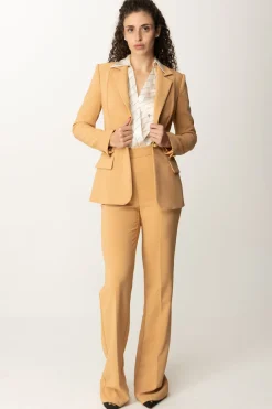 Elisabetta Franchi Pantaloni Flared con Logo In VitaBRONZE