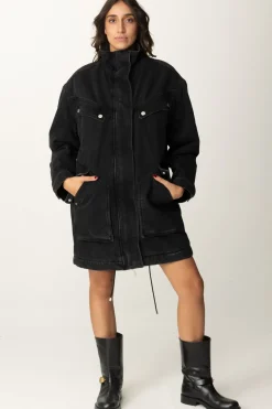Elisabetta Franchi Parka Over In JeansNERO