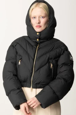 Elisabetta Franchi Piumino Crop In NylonNERO