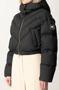 Elisabetta Franchi Piumino Crop In NylonNERO