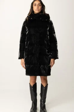 Elisabetta Franchi Piumino Lungo In Nylon SatinNERO
