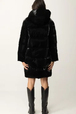 Elisabetta Franchi Piumino Lungo In Nylon SatinNERO