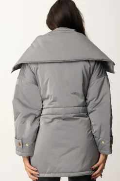 Elisabetta Franchi Piumino Stile Aviatore In Nylon SatinSTEEL