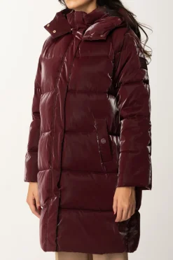 Elisabetta Franchi Piumino Lungo In Nylon SatinROUGE NOIR