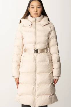 Elisabetta Franchi Piumino Lungo In Nylon LetteringLATTICE