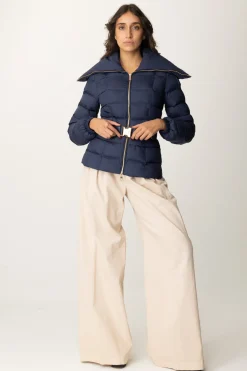 Elisabetta Franchi Piumino con Cintura e Maxi CollettoNAVY