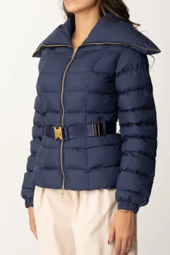 Elisabetta Franchi Piumino con Cintura e Maxi CollettoNAVY