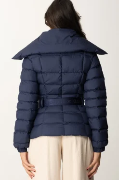 Elisabetta Franchi Piumino con Cintura e Maxi CollettoNAVY