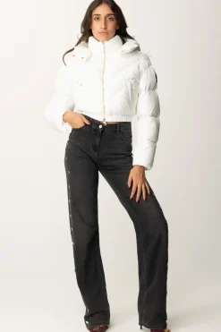 Elisabetta Franchi Piumino Crop In NylonAVORIO