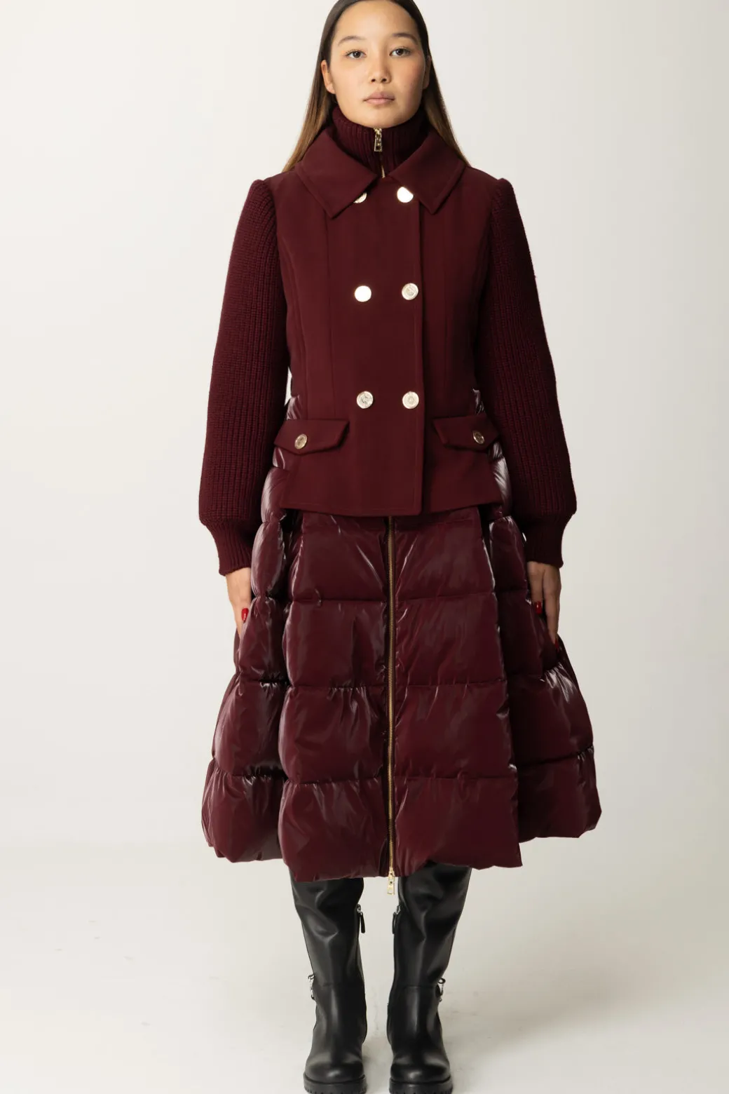 Elisabetta Franchi Piumino con Gonna a RuotaROUGE NOIR