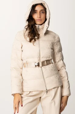 Elisabetta Franchi Piumino In Nylon Jacquard con CinturaLATTICE