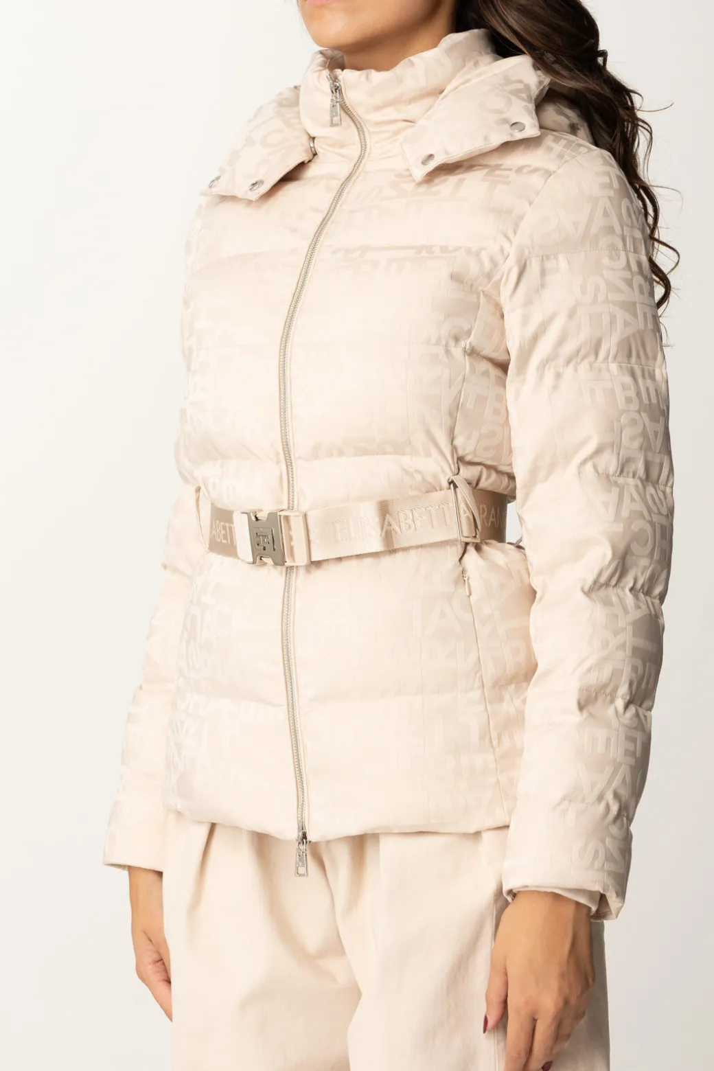 Elisabetta Franchi Piumino In Nylon Jacquard con CinturaLATTICE