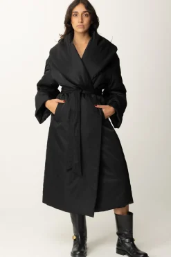 Elisabetta Franchi Piumino Lungo con Ampio ColloNERO