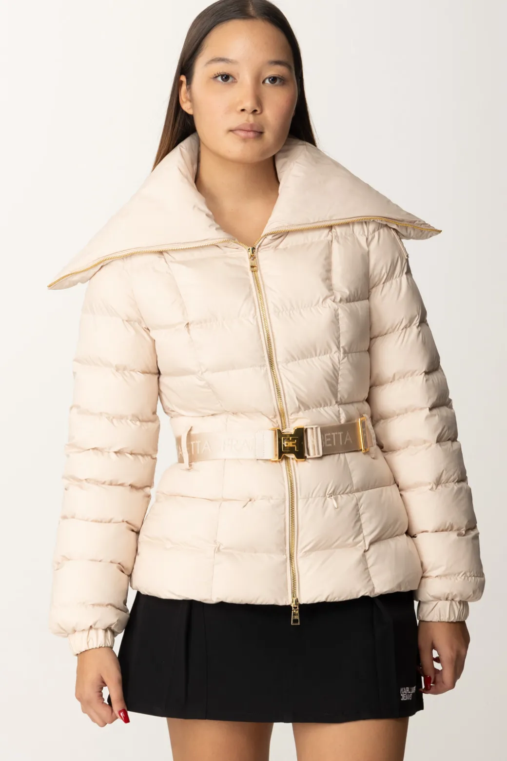 Elisabetta Franchi Piumino con Cintura e Maxi CollettoLATTICE