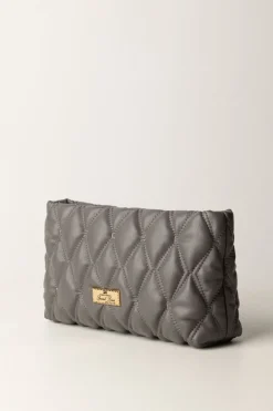 Elisabetta Franchi Pochette In Tessuto EmbossedSTEEL