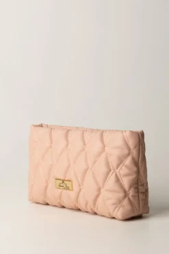 Elisabetta Franchi Pochette In Tessuto EmbossedCARNE