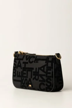 Elisabetta Franchi Pochette Lettering con TracollaNERO