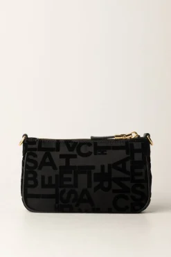 Elisabetta Franchi Pochette Lettering con TracollaNERO