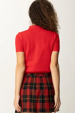 Elisabetta Franchi Polo In Maglia con Logo Special SeriesRED PASSION