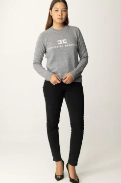 Elisabetta Franchi Pullover In Misto CashmereGRIGIO MELANGE/AVORIO