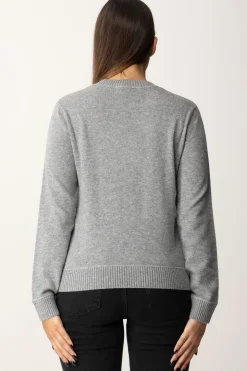 Elisabetta Franchi Pullover In Misto CashmereGRIGIO MELANGE/AVORIO