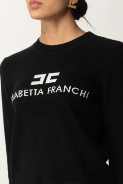 Elisabetta Franchi Pullover In Misto CashmereNERO/BURRO
