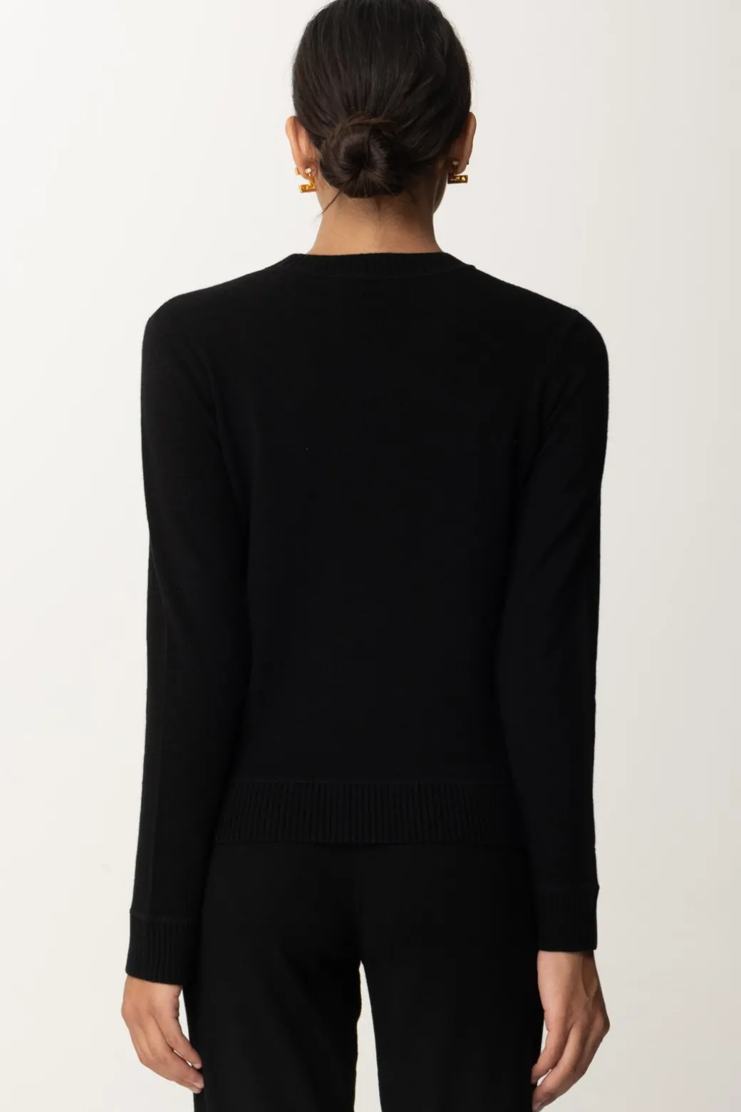 Elisabetta Franchi Pullover In Misto CashmereNERO/BURRO