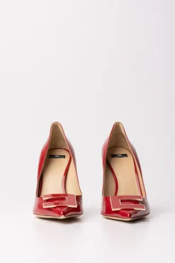 Elisabetta Franchi Pumps In Vernice con LogoRED VELVET
