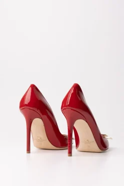 Elisabetta Franchi Pumps In Vernice con LogoRED VELVET