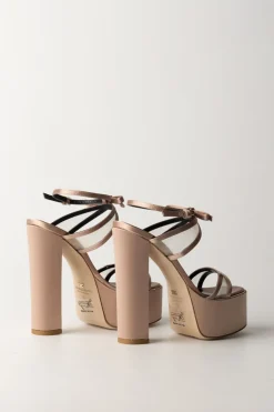 Elisabetta Franchi Sandali In Raso con PlateauNUDO