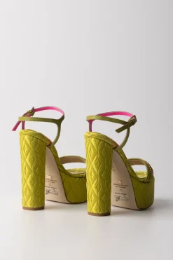 Elisabetta Franchi Sandalo Plateau In VellutoOLIVE OIL