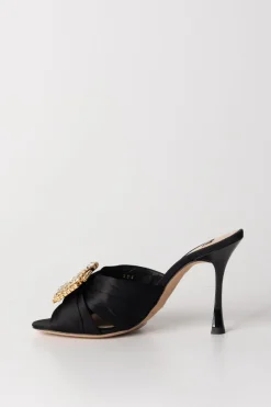 Elisabetta Franchi Sandali Slider In RasoNERO